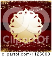 Clipart Of A Paper Snowflake Over A Red And Gold Christmas Background Royalty Free Vector Illustration