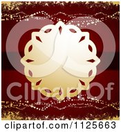 Poster, Art Print Of Paper Snowflake Over A Red And Gold Christmas Background