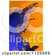 Poster, Art Print Of Abstract Background Of Blue Hexagon Tiles On Orange Roses