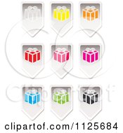 Clipart Of Arrow Tag Design Elements With Different Colored Gift Boxes Royalty Free Vector Illustration