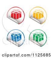 Poster, Art Print Of Round Colorful Present Gift Box Stickers With Peeling Edges