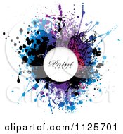 Colorful Paint Splatter On White With Sample Text