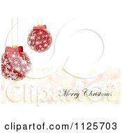 Poster, Art Print Of Merry Christmas Greeting With Diamond Baubles And Snowflakes