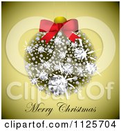 Poster, Art Print Of Merry Christmas Greeting Under A Diamond Bauble On Gold