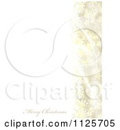 Poster, Art Print Of Merry Christmas Greeting With Snowflakes And Mesh Waves On Gold And White