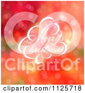 Clipart Of A Magical White Merry Christmas Greeting Over Bokeh Lights Royalty Free Vector Illustration