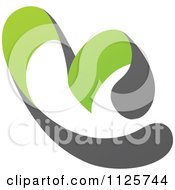 Clipart Of A Green And Gray Organic Heart 3 Royalty Free Vector Illustration