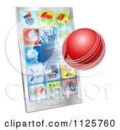 Poster, Art Print Of 3d Cricket Ball Flying Through And Breaking A Cell Phone Screen