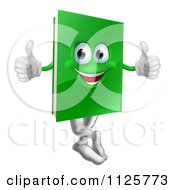 Poster, Art Print Of Happy Green Book Mascot Holding Two Thumbs Up