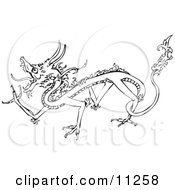 Walking Dragon Clipart Illustration