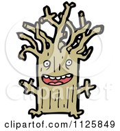 Cartoon Of An Ent Tree 2 Royalty Free Vector Clipart by lineartestpilot