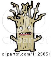 Cartoon Of An Ent Tree 3 Royalty Free Vector Clipart by lineartestpilot