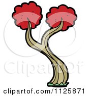 Cartoon Of A Tree With Red Autumn Foliage 29 Royalty Free Vector Clipart