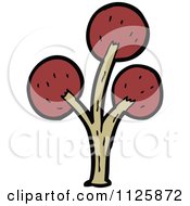 Cartoon Of A Tree With Red Autumn Foliage 30 Royalty Free Vector Clipart