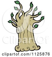 Cartoon Of A Tree With Green Foliage 29 Royalty Free Vector Clipart
