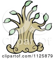 Cartoon Of A Tree With Green Foliage 32 Royalty Free Vector Clipart