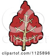Cartoon Of A Tree With Red Autumn Foliage 15 Royalty Free Vector Clipart
