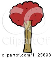 Cartoon Of A Tree With Red Autumn Foliage 17 Royalty Free Vector Clipart