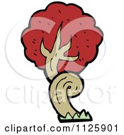 Cartoon Of A Tree With Red Autumn Foliage 24 Royalty Free Vector Clipart