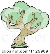 Cartoon Of A Tree With Green Foliage 22 Royalty Free Vector Clipart