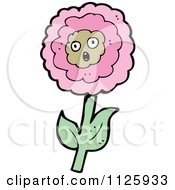 Cartoon Of A Pink Flower Character 12 Royalty Free Vector Clipart