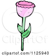 Cartoon Of A Pink Flower 3 Royalty Free Vector Clipart