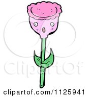 Cartoon Of A Pink Flower Character 14 Royalty Free Vector Clipart