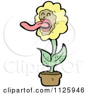 Cartoon Of A Potted Sunflower 1 Royalty Free Vector Clipart