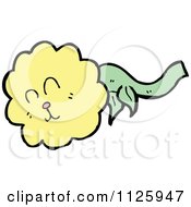 Cartoon Of A Sleeping Yellow Flower Character Royalty Free Vector Clipart