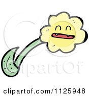Cartoon Of A Yellow Flower Character Royalty Free Vector Clipart