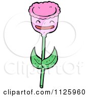 Cartoon Of A Pink Flower Character 13 Royalty Free Vector Clipart