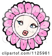 Poster, Art Print Of Pink Flower Character 3