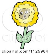 Cartoon Of A Sunflower Character 7 Royalty Free Vector Clipart