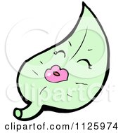 Cartoon Of A Green Leaf Character 9 Royalty Free Vector Clipart