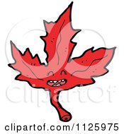 Cartoon Of A Red Maple Leaf Character Royalty Free Vector Clipart
