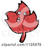 Cartoon Of A Red Leaf Character 6 Royalty Free Vector Clipart by lineartestpilot