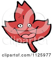 Cartoon Of A Red Leaf Character 7 Royalty Free Vector Clipart by lineartestpilot