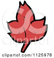 Cartoon Of A Red Leaf Royalty Free Vector Clipart