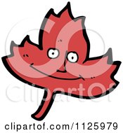 Cartoon Of A Red Leaf Character 8 Royalty Free Vector Clipart by lineartestpilot