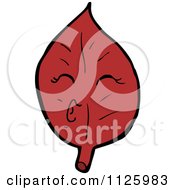 Cartoon Of A Red Leaf Character 4 Royalty Free Vector Clipart by lineartestpilot