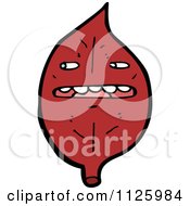 Cartoon Of A Red Leaf Character 5 Royalty Free Vector Clipart