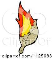 Cartoon Of A Burning Brown Leaf 2 Royalty Free Vector Clipart