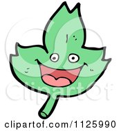 Cartoon Of A Green Leaf Character 8 Royalty Free Vector Clipart