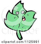 Cartoon Of A Green Leaf Character 7 Royalty Free Vector Clipart by lineartestpilot
