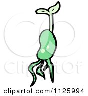 Cartoon Of A Sprouting Green Plant Seed 1 Royalty Free Vector Clipart