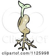 Cartoon Of A Sprouting Plant Seed 2 Royalty Free Vector Clipart