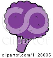 Cartoon Of Purple Broccoli Royalty Free Vector Clipart by lineartestpilot