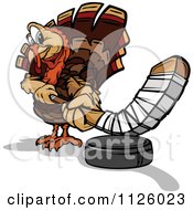 Poster, Art Print Of Turkey Bird Mascot Playing Hockey
