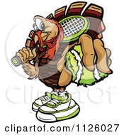 Poster, Art Print Of Turkey Bird Mascot Holding Out A Tennis Ball