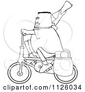 Poster, Art Print Of Outlined Paper Boy On A Bicycle